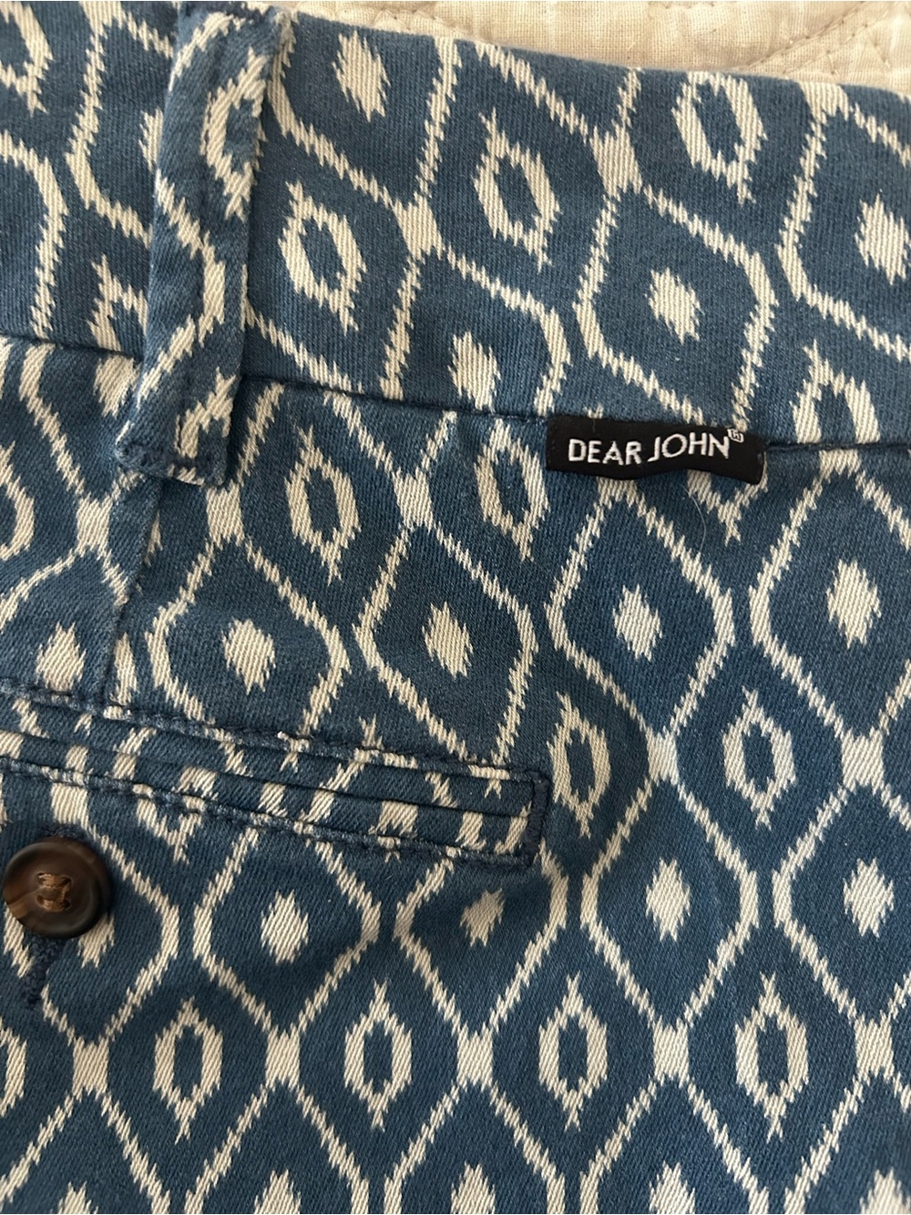 Dear John Teal & White Ikat Shorts